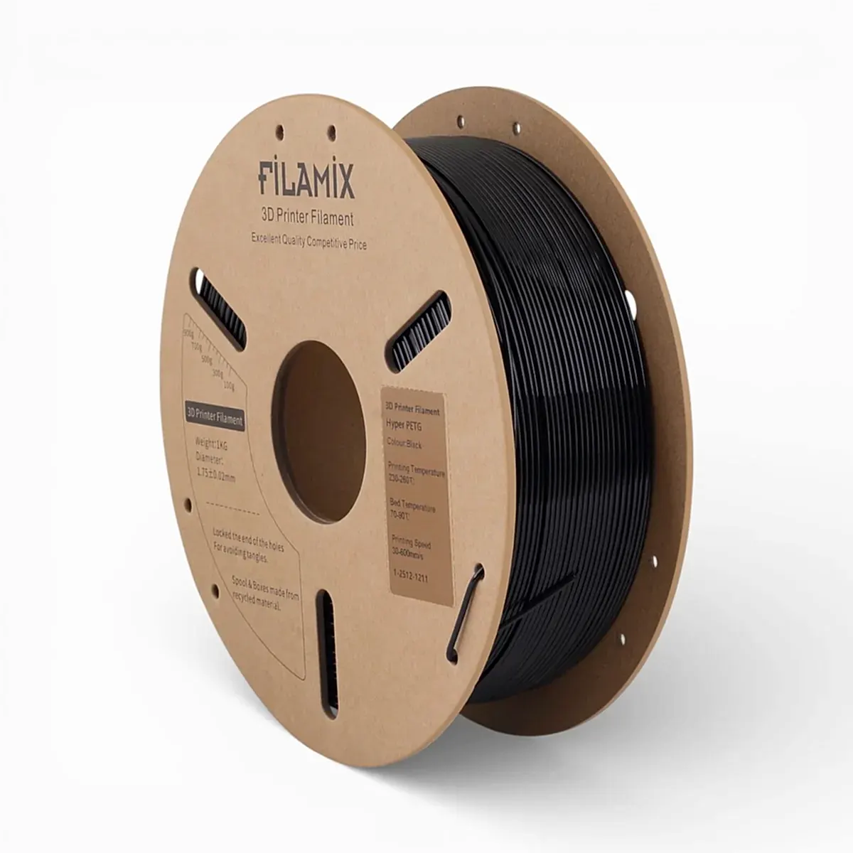 filamix hyper petg filament siyah 1.75 mm 1 kg