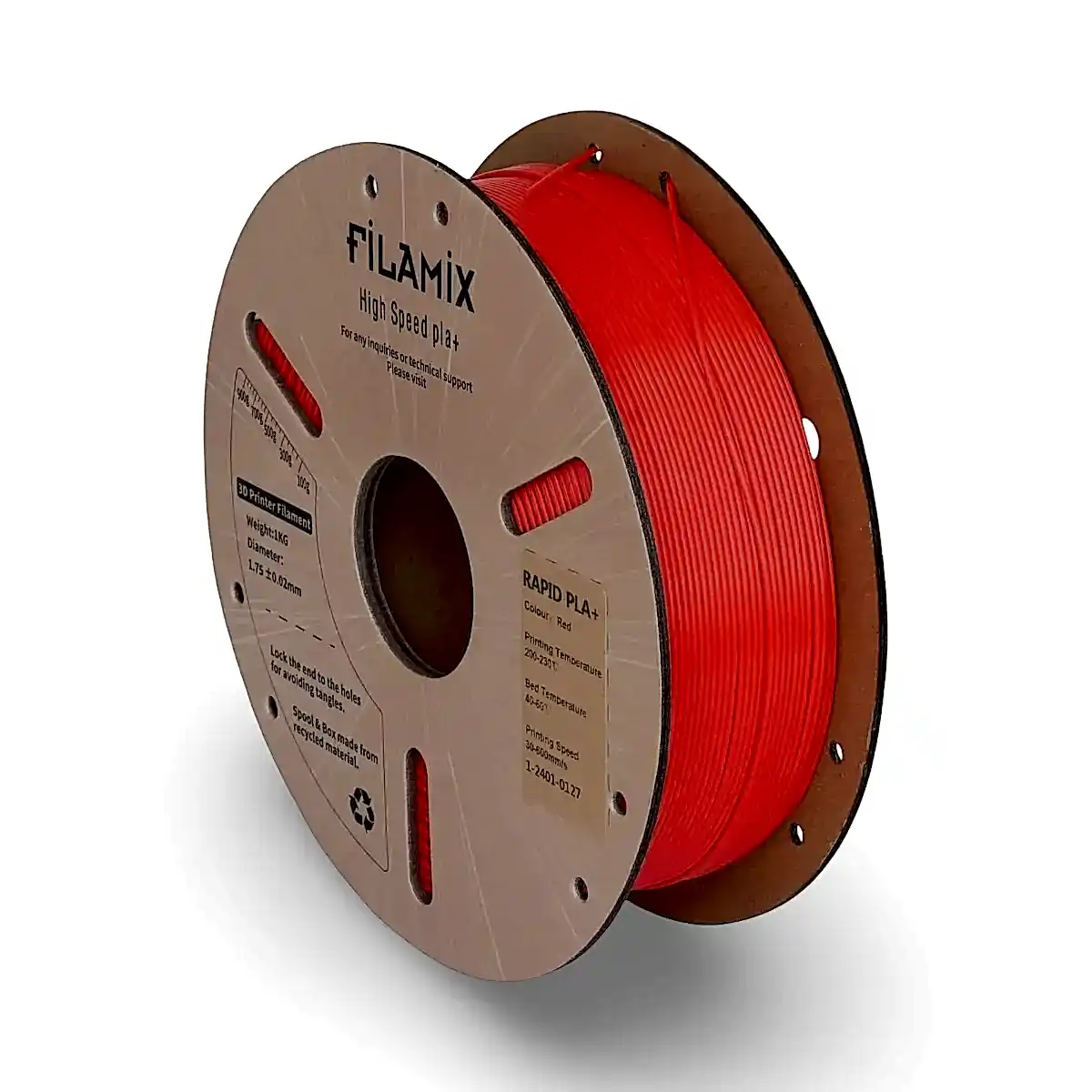 filamix hyper pla+ plus filament kırmızı 1.75 mm 1 kg