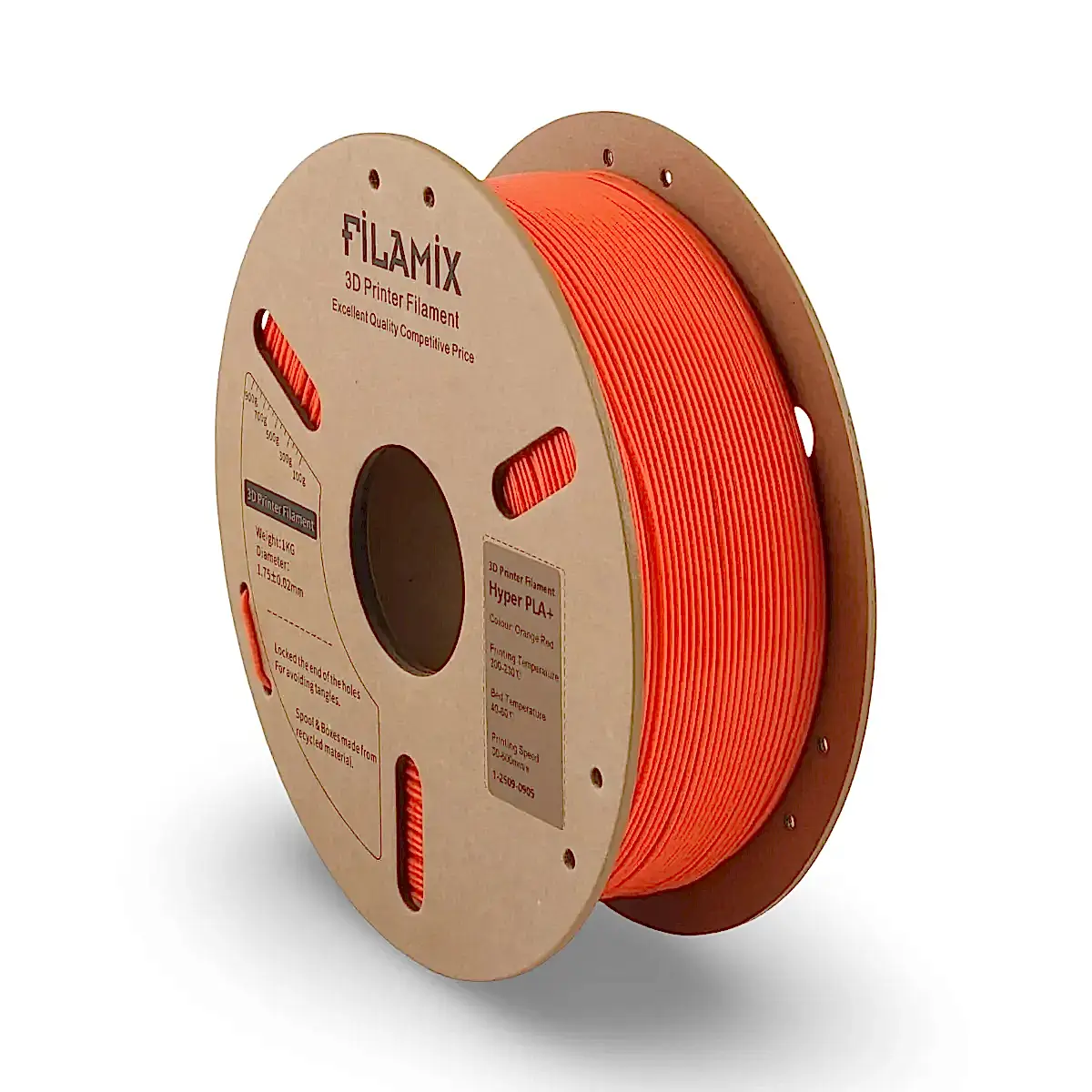 filamix hyper pla+ plus filament koyu turuncu 1.75 mm 1 kg