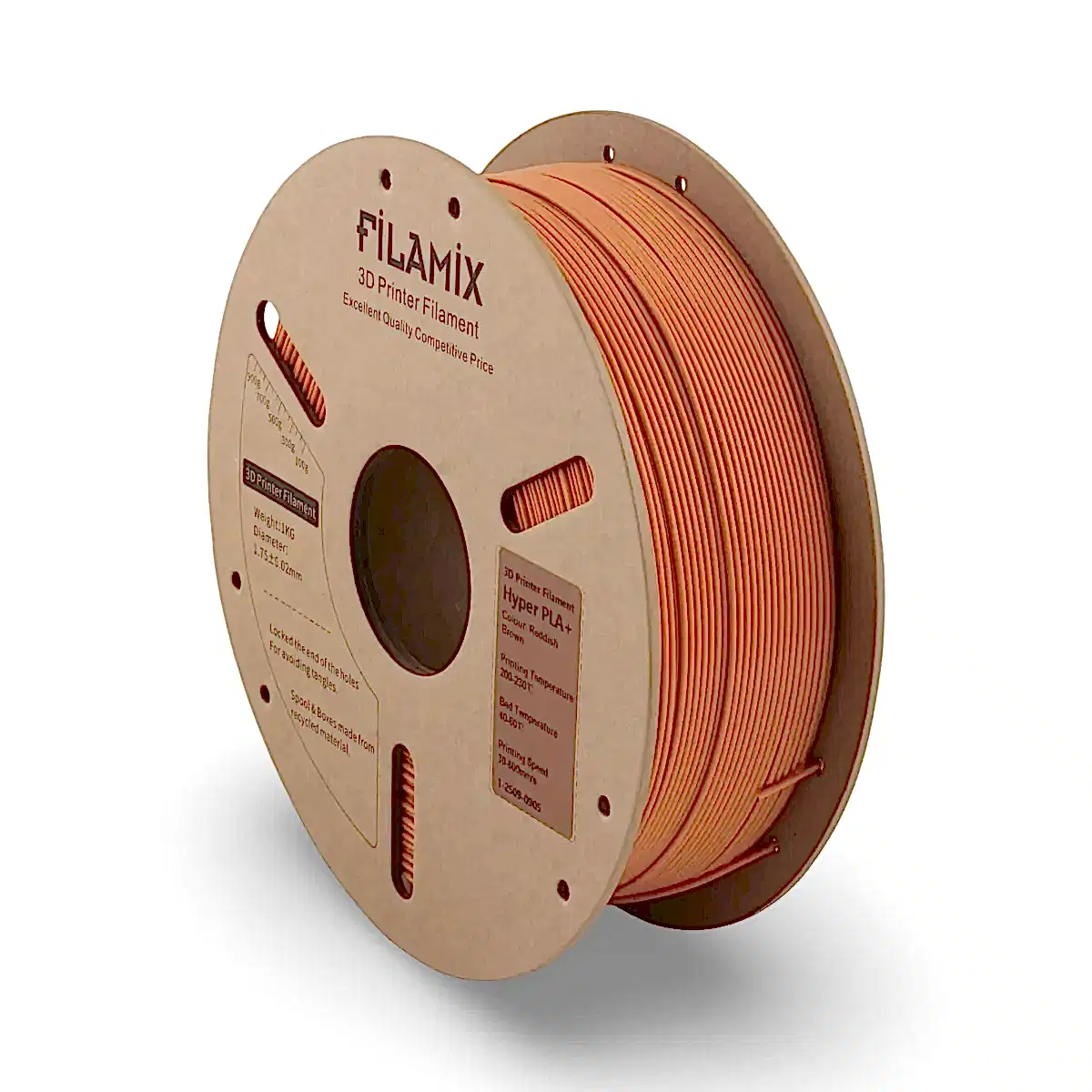 filamix hyper pla+ plus filament kızıl kahverengi 1.75 mm 1 kg
