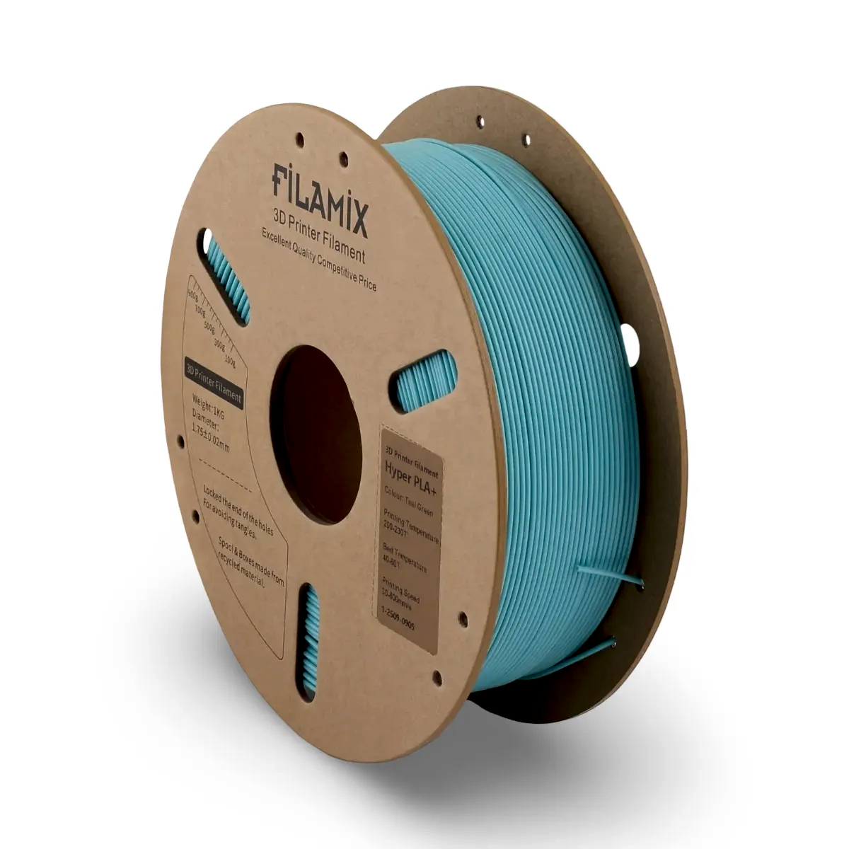 filamix hyper pla+ plus filament teal green 1.75 mm 1 kg