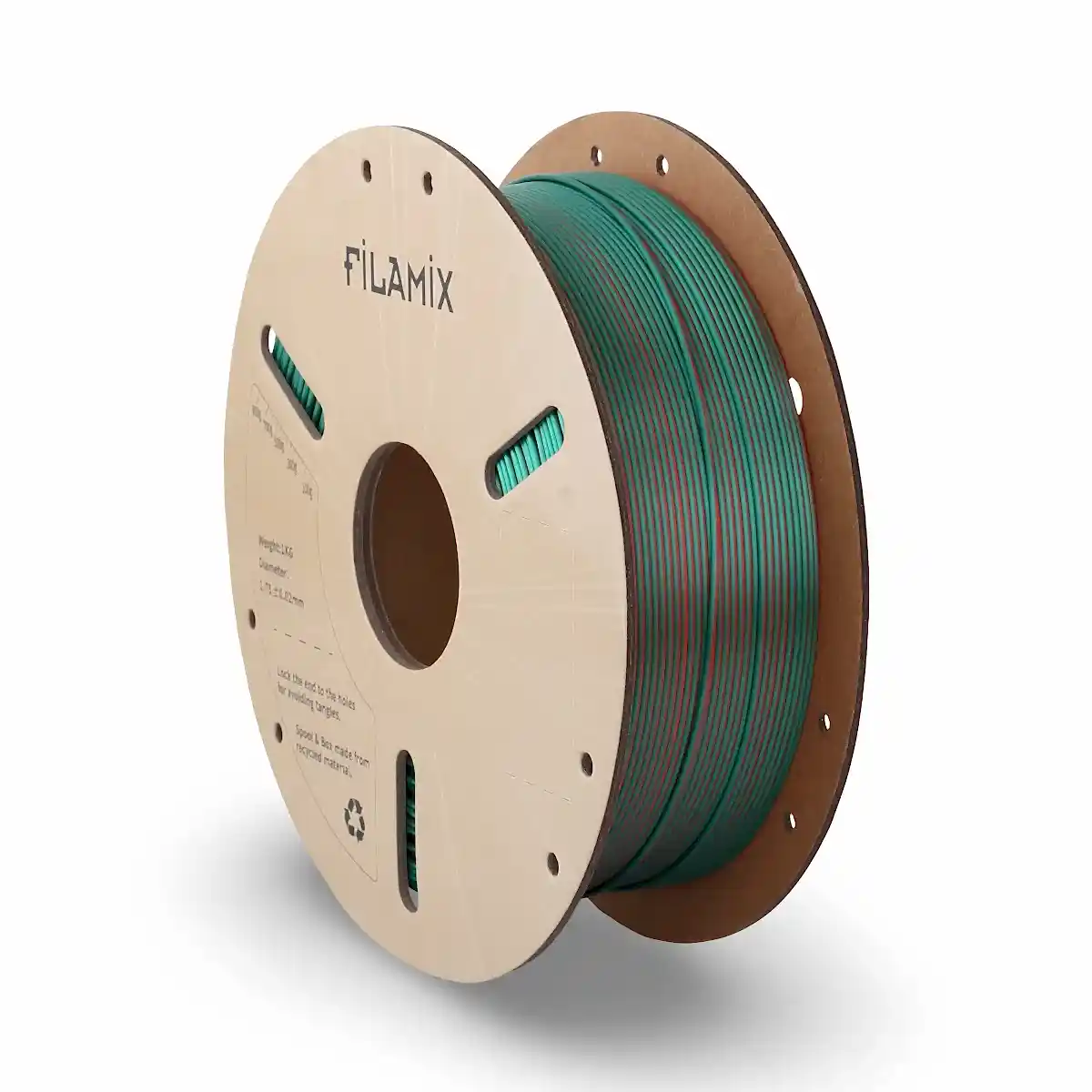filamix iki renkli magic silk pla filament kırmızı yeşil 1.75 mm 1 kg