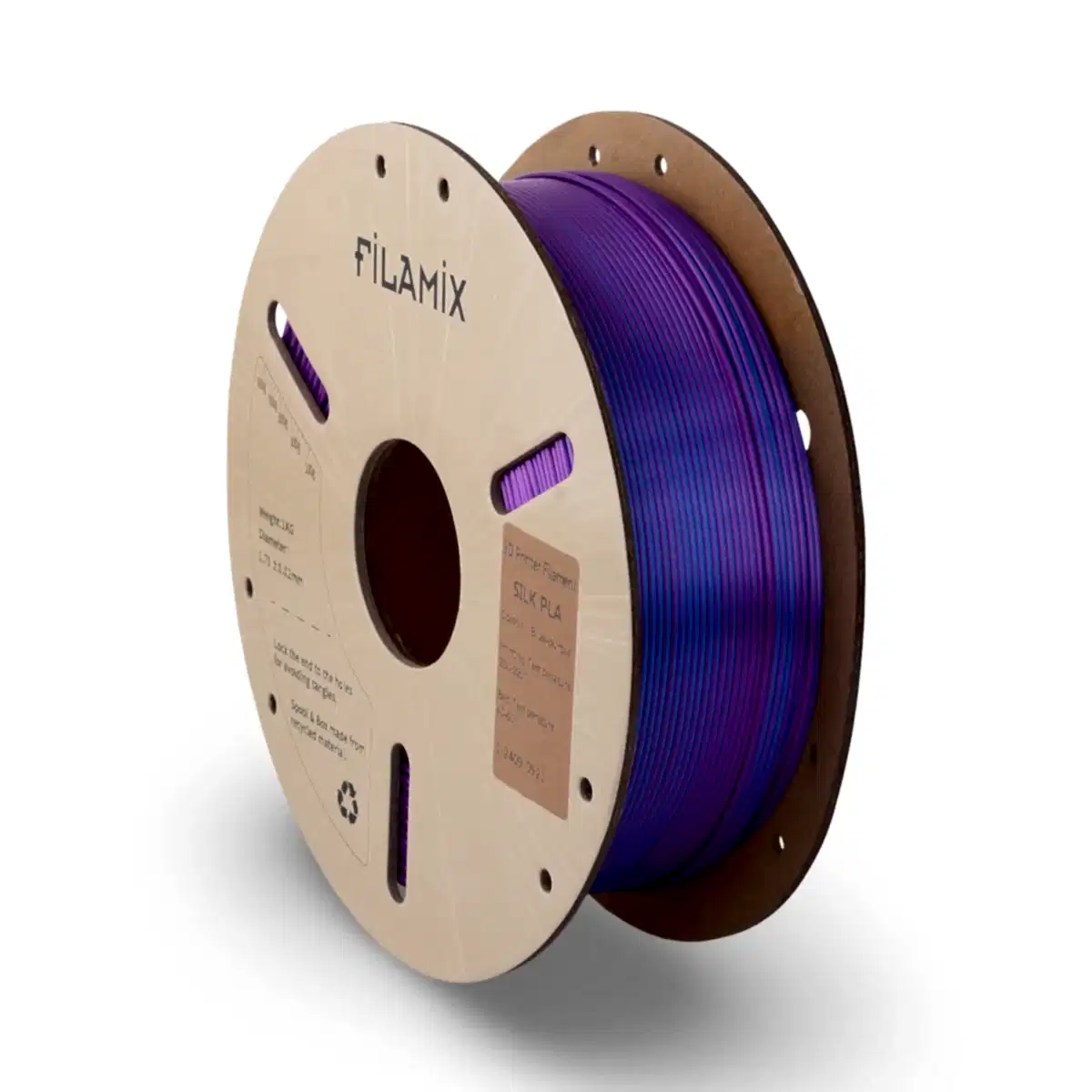 filamix iki renkli magic silk pla filament mavi mor 1.75 mm 1 kg