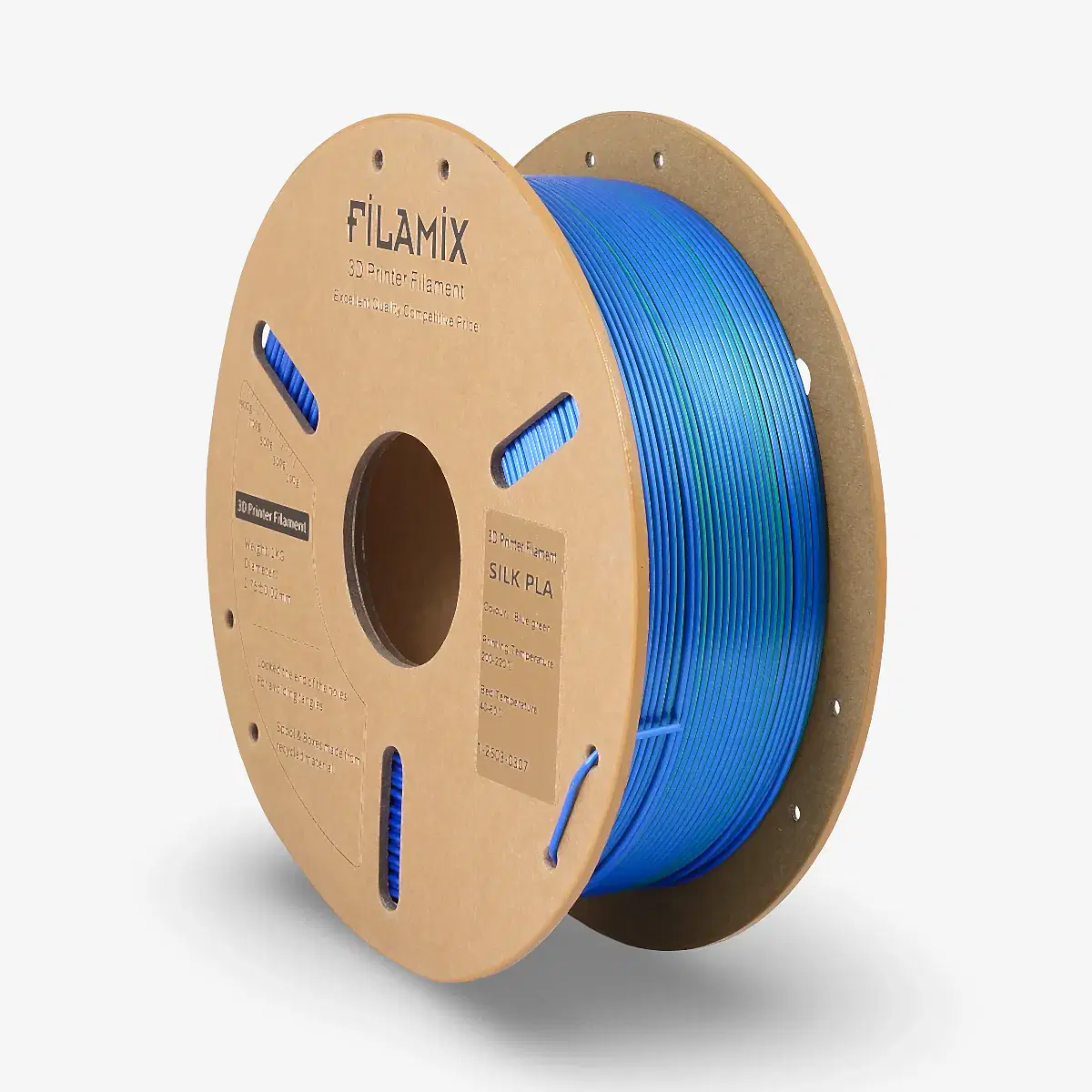 filamix iki renkli magic silk pla filament mavi yeşil 1.75 mm 1 kg