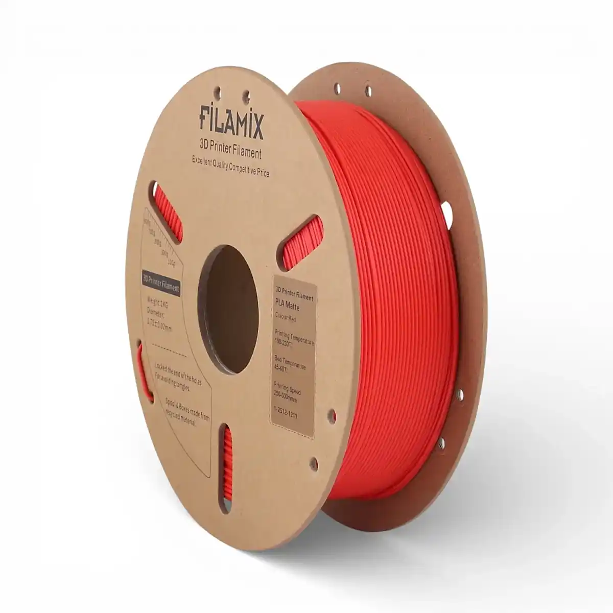 filamix mat pla filament kırmızı 1.75 mm 1 kg