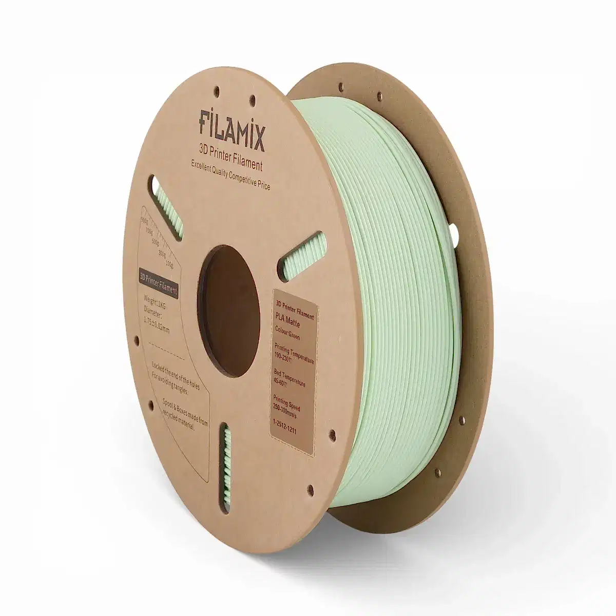 filamix mat pla filament yeşil 1.75 mm 1 kg
