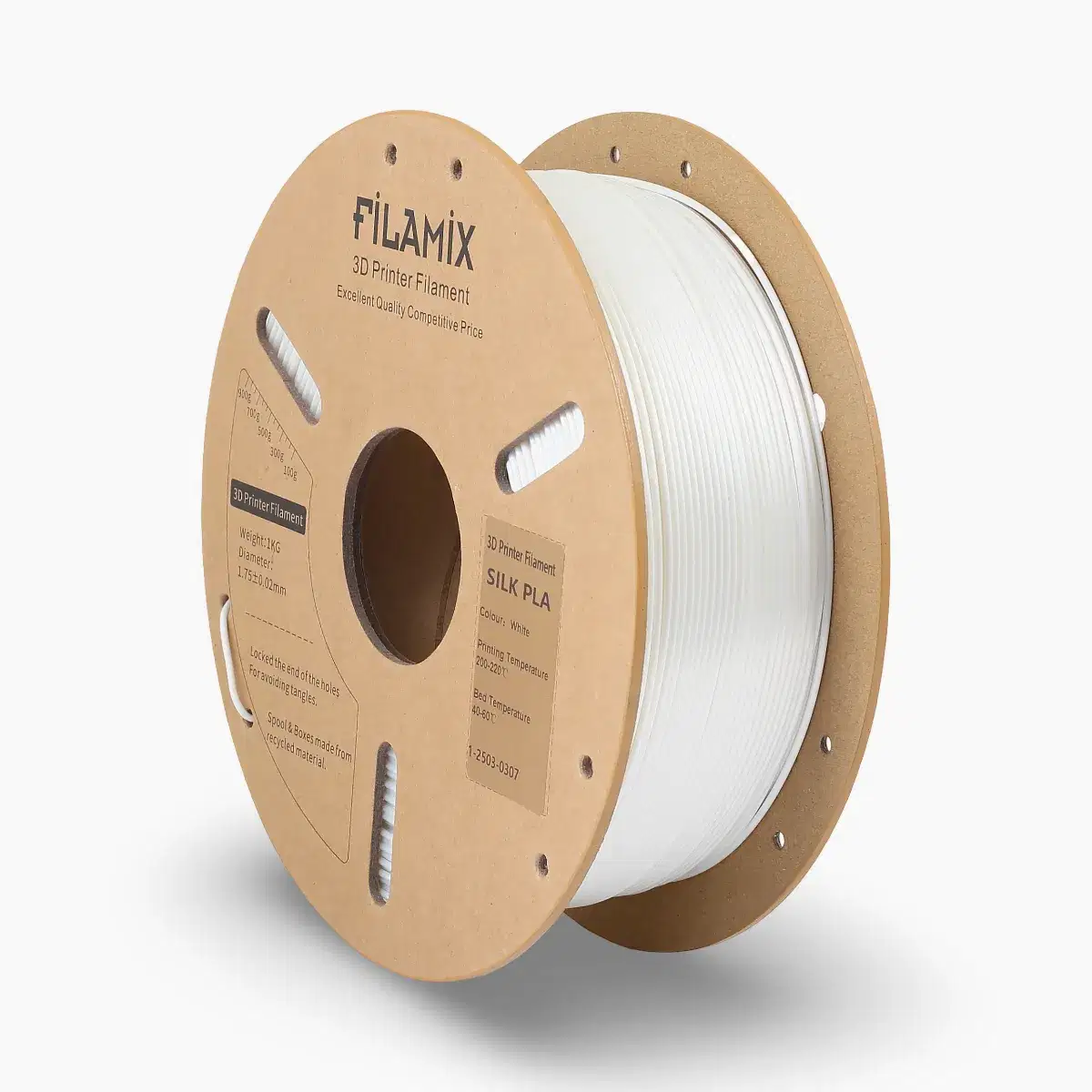 filamix silk pla filament beyaz 1.75 mm 1 kg