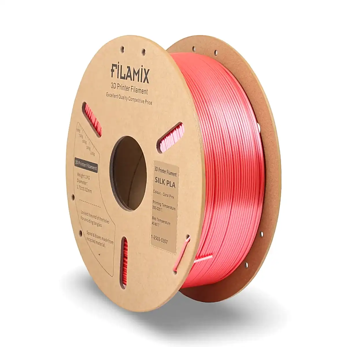 filamix silk pla filament coral pink pembe 1.75 mm 1 kg