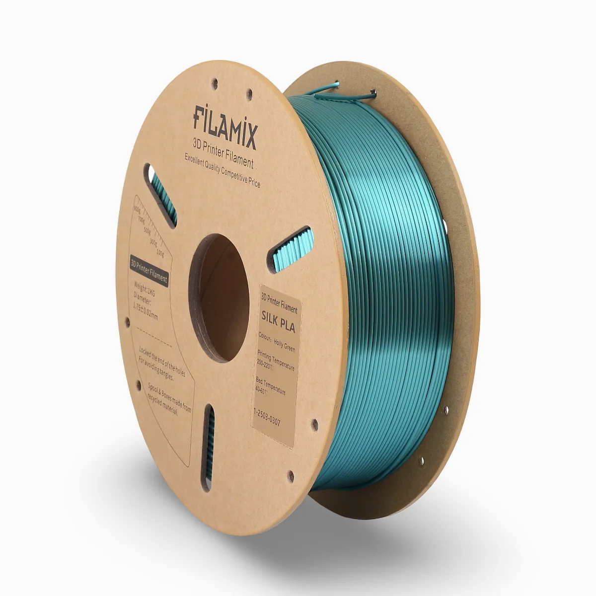 filamix silk pla filament holly green yeşil 1.75 mm 1 kg