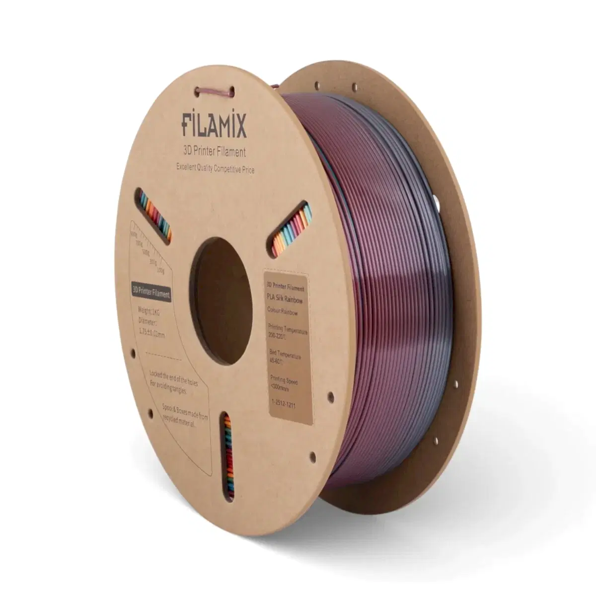 filamix silk pla filament rainbow 1.75 mm 1 kg