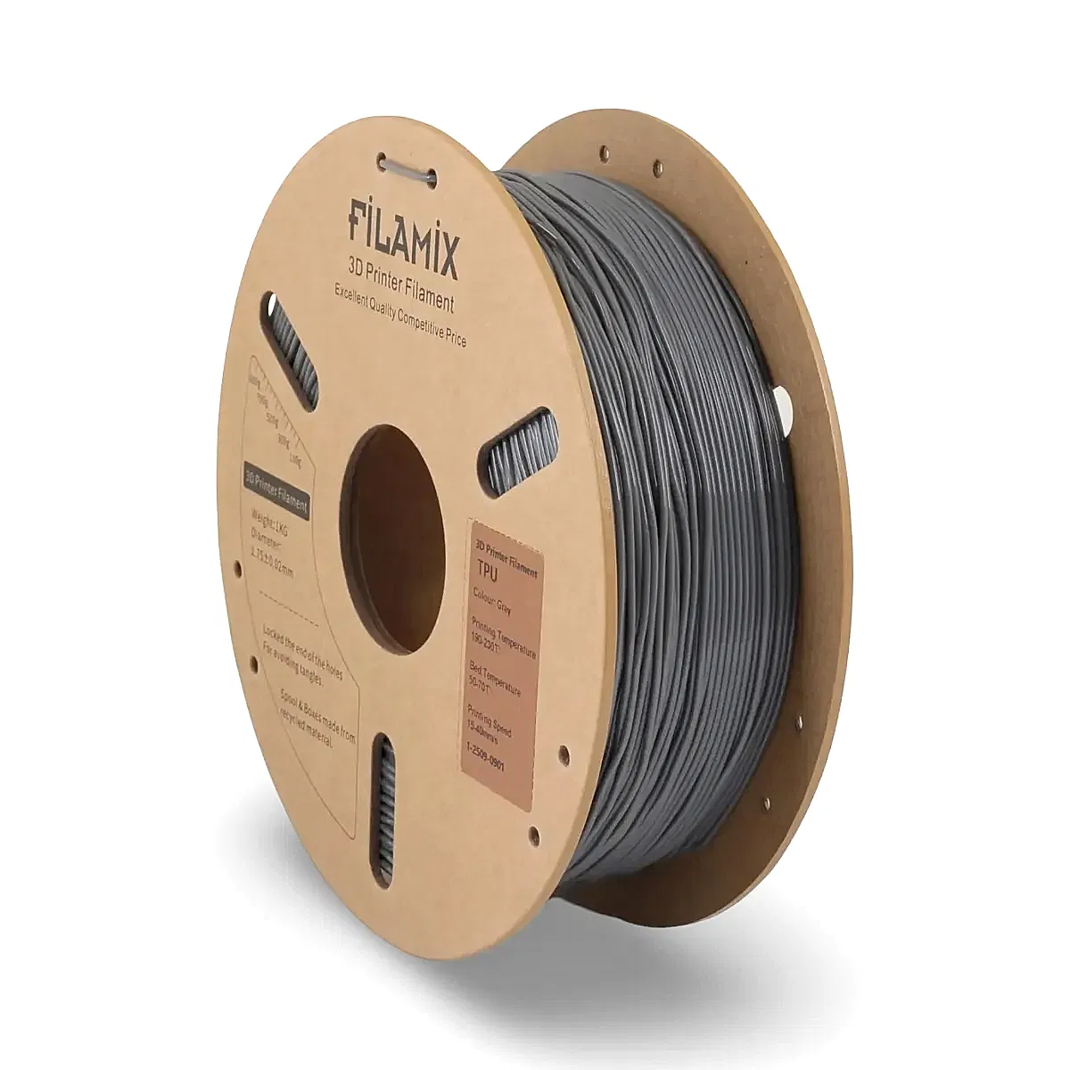 filamix tpu95a esnek filament gri 1.75 mm 1 kg