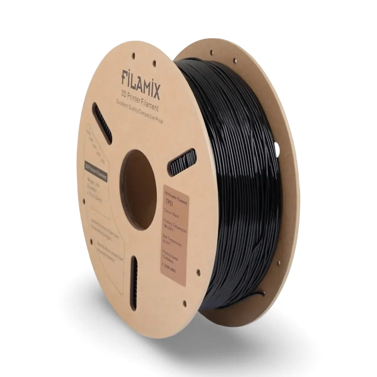 filamix tpu95a esnek filament siyah 1.75 mm 1 kg