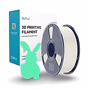sunlu karanlıkta parlayan glow in the dark pla filament beyaz yeşil 1.75 mm 1 kg